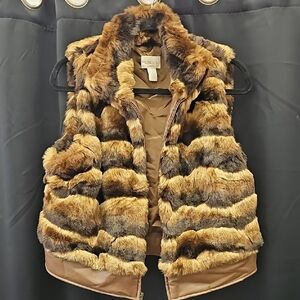 Chico's, Brown, Teddy, Vest, Faux Fur, Animal, Holiday, Casual, Party, Winter
